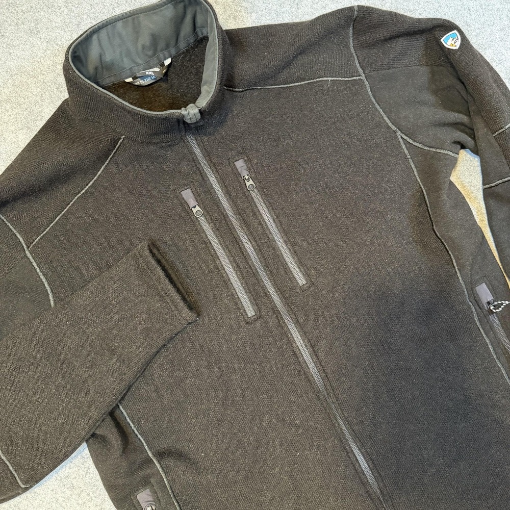 Kuhl Jacket Mens 2XL Black Wool Fleece Lined Full Zip Outdoor Hiking Coat